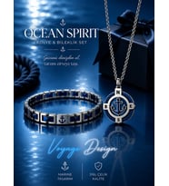 Paslanmaz Çelik Mavi Ocean Spirit Deniz Çapa Kolye Bileklik Seti