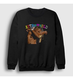 Presmono Unisex Siyah Hug Astroworld Travis Scott Sweatshirt 42653tt