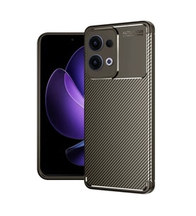 Oppo Reno 13 Pro Kılıf Auto Focus Karbon Kapak - Kahverengi