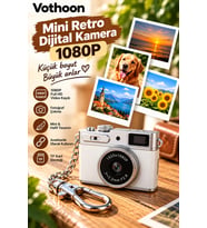 Mini Retro Dijital Kamera 1080P Full HD Fotoğraf & Video Çekimi LCD Ekran Mini Kamera TF Kart Destek