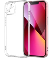 Vendas iPhone 14 Plus Uyumlu (14 Plus) Simple Serisi Kamera Korumalı Soft Şeffaf Silikon Kılıf + 5D Cam Ekran Koruyucu (Renksiz)