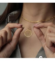 Kişiye Özel 925 Ayar Gümüş Tasarım Venüs Çiçek Kolye (Gold)