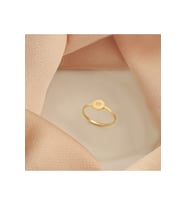 YUVARLAK YÜZÜK ORTASI TAŞLI KALP (Gold)
