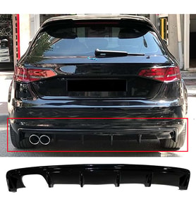 Audi A3 8V HB Sportback Rieger Difüzör Difizör Plastik Parlak Siyah 2012-2016 Arka-bodykit-ek-karlık