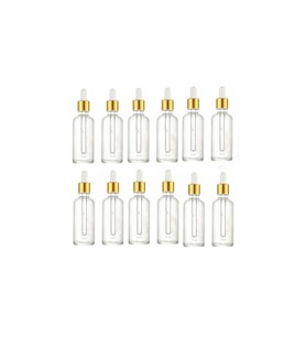 50 Cc Cam Damlalıklı Şeffaf Şişe [50 Cc=50ml X 12 Adet] / Ecza Şişesi / Dropper Şişe Şeffaf Cam (Standart)