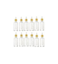50 Cc Cam Damlalıklı Şeffaf Şişe [50 Cc=50ml X 12 Adet] / Ecza Şişesi / Dropper Şişe Şeffaf Cam (Standart)