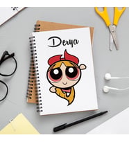 PowerPuff Girl Blossom Tasarımlı  Defter Kişiye Özel