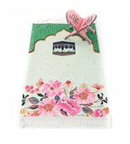 Çocuk Seccadesi Kabe - Yeşil 82×45 cm 110 gr - Tesbih Hediyeli
