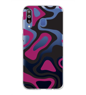 Samsung Galaxy M30 Kapak Renkli Desen Tasarımlı Şeffaf Silikon Kılıf