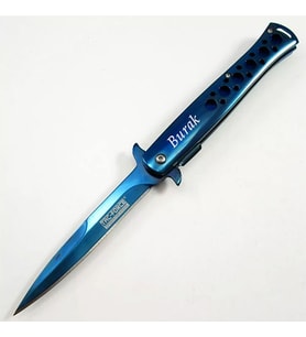 Kişiye Özel İsimli Columbia  1111-GK 23 CM İsim Baskılı Tac Force Ti-Lite Gökkuşağı Çakı (Mavi)