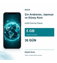Northcity Çin Anakarası, Japonya ve Güney Kore eSIM İnternet Paketi 5 GB 30 Gün