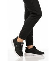 Walkway Beyaz Fileli Hafif Bağcıklı Esnek Unisex Spor Ayakkabı 020 G (Siyah - Beyaz)