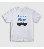 Presmono Unisex Çocuk Beyaz Erkek Oldum Sünnet T-Shirt 553580tt (Beyaz)