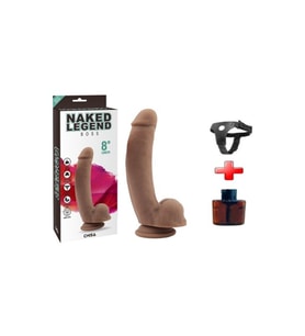 20,5 cm Belden Bağlamalı Gerçekçi Melez Dildo Penis -Boss