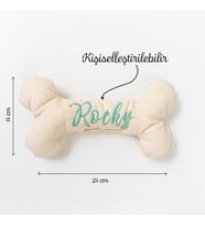 LuwiStitch, İsimli Köpek Oyuncağı ,Kişiye Özel Nakışlı Kemik Oyuncak -Large (24cm) (Natural)