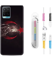 Vivo Y11S Y21S Y20 Y20S Y70 Kılıf Kablo Koruma Spiral Silikon Kurt ve Ay Yıldız 1403