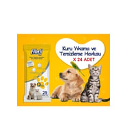 Kedi Ve Köpek Pet Kuru Yıkama Havlusu 25 Parça X 24 Lü Paket