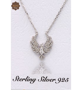 Gümüş Renk Anka Kuşu 925 Ayar Gümüş Kadın Kolye 201024084