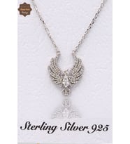Gümüş Renk Anka Kuşu 925 Ayar Gümüş Kadın Kolye 201024084
