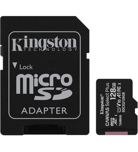Kingston Canvas Select Plus 128Gb Uhs-I, U1, V10 Microsd Hafıza Kartı Sdcs2/128Gb Siyah (Çok Renkli)