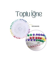 Renkli Başlı Toplu İğne 40 Adet