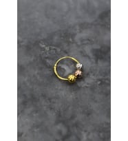 Papatya Silver 925 Ayar Gümüş Tekli Üç Renkli Toplu Halka Küpe (Gold)