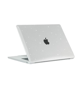 Apple Macbook Air 15inç M2 2023 A2941 Kılıf Simli Ön Arka Kapak (Renksiz)