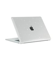 Apple Macbook Air 15inç M2 2023 A2941 Kılıf Simli Ön Arka Kapak (Renksiz)
