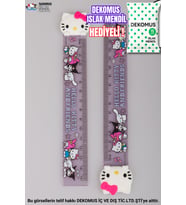"DEKOMUS ISLAK MENDİL HEDİYELİ" HELLO KITTY "TEKLİ" CETVEL 15 CM