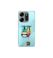 Tecno Spark Go 2023 ile Uyumlu Splash Tembel Hayvan Tasarımlı Şeffaf Silikon Kılıf