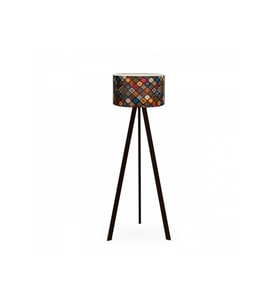 A&G Halı Desen Ahşap Tripod Ayaklı Lambader