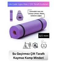 #Mat Taşıma Askılı Su Geçirmez Çift Taraflı Kaymaz Kamp Minderi 6.5mm Lila Çadır Uyku Matı Pilates Y