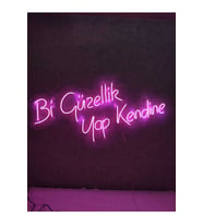 Kendinize Özel Neon Yazı Dekoratif Aydınlatma 100x50cm (Krem)