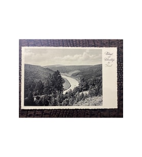 1933 Reich Dönemi Deutsches Reich Kartpostal postadan geçmiş Fuldatal mit Fuldaschleife bei Kassel