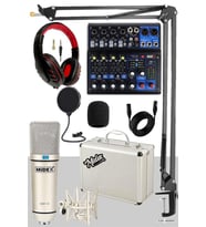 Midex Mix Paket-4 Stüdyo Youtuber Podcast Kayıt Ekipman Seti CX1 Mikrofon MDX-06FXU Mixer