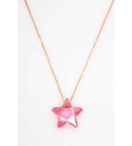 Bella Gloria Pembe Kristal Yıldız Rose Gümüş Kolye (TGK0044)