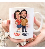 Kişiye Özel Her Zaman Yanındayım Sevgilim Karikatürlü Bardak
