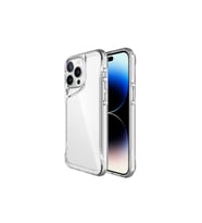 Apple iPhone 15 Pro Max Kılıf Eğimli Kamera Dizayn Sert Şeffaf Silikon