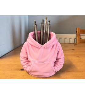 3D Baskı Kapüşonlu Sweatshirt Kalemlik - Masaüstü Organizer-Pembe