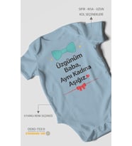 Üzgünüm baba aynı kadına aşığız Kısa Kollu Bebek Body %100 Pamuk