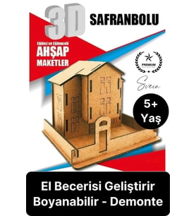 Özel Üretim 3 Boyutlu Minyatür Ham Ahşap Maket Boyanabilir Eğitici Öğretici Motor Beceri Hobi Oyun