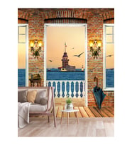 Dreamwall Kız Kulesi Manzaralı Isı Ve Ses Yalıtımlı Sağlıklı Tekstil Duvar Kağıdı (Çok Renkli)