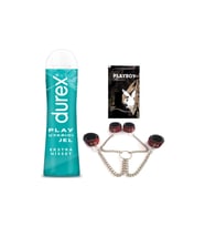 Durex Play Ekstra Hisset  Uyarıcılı Jel 50 ml + Kırmızı Deri El&Ayak Kelepçesi + Hediye