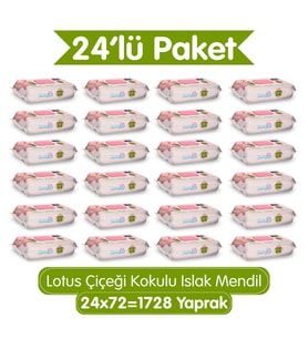 Paddlers Lotus Çiçeği Kokulu Islak Mendil 1728 Yaprak (24x72) – Koli
