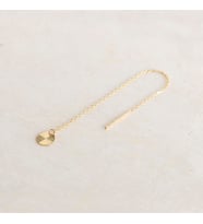 14 Ayar Altın Yuvarlak Sallantı Zincir Tek Küpe 0,58 gr