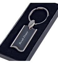 Kişiye Özel İsimli Çelik Anahtarlık İsim Baskılı (Siyah)