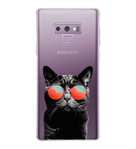 PrintiFy Samsung Galaxy Note 9 ile Uyumlu 1mm Slim Fit Kedi 3 050d Baskılı Şeffaf  Kılıf