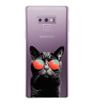 PrintiFy Samsung Galaxy Note 9 ile Uyumlu 1mm Slim Fit Kedi 3 050d Baskılı Şeffaf  Kılıf
