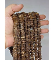 Hindistan Cevizi Kabuğu Ahşap Dizi Yassı Kare Kesim 4*8mm (53058)