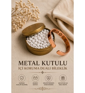 İçi Dualı Erkek Kadın %100 Saf Bakır Bileklik – Ayetel Kürsi, Mühr-ü Şerif, Elif Vav – Ayarlanabilir Metal Kutu Hediye